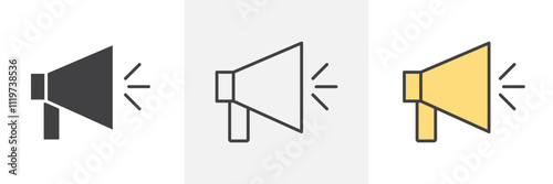 Wallpaper Mural Megaphone icon collection in black and colored style. Torontodigital.ca