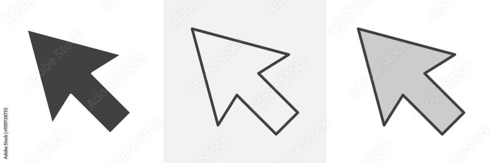 Mouse pointer icon collection in black and colored style. Mouse pointer icon collection in black and colored style.