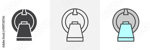 MRI icon collection in black and colored style.