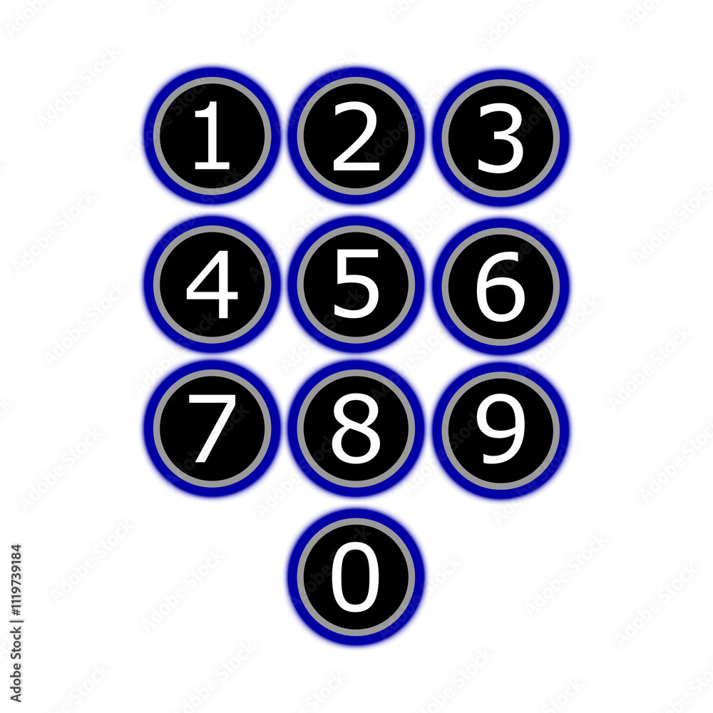 illustration of number set illustration of number set