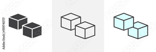 Sugar icon collection in black and colored style.