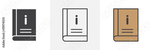 User guide icon collection in black and colored style.