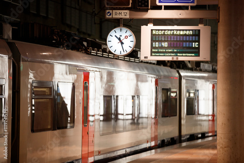 Train to Noorderkempen departing at 10:40, IC train.  Platform information. photo