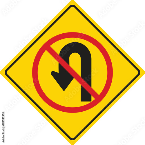 Free Download Do not U-turn symbol and traffic sign 01 - GFXLoad