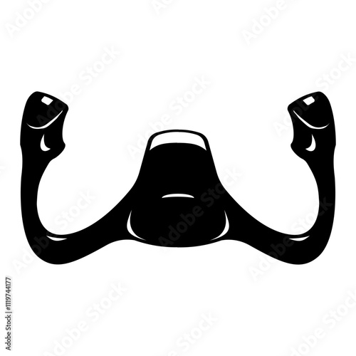 Pilot Yoke Aircraft Steering Cockpit Flying  Control Black Silhouette Illustration Icon