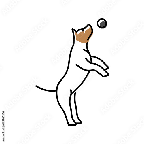 ball dog color icon vector. ball dog sign. isolated symbol illustration