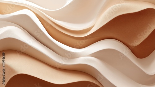 Wallpaper Mural Abstract textile design featuring mocha muted terracote palette with flowing neutral tones for product presentation. Torontodigital.ca