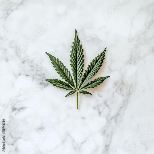 Cannabis Leaf on White Background. photo