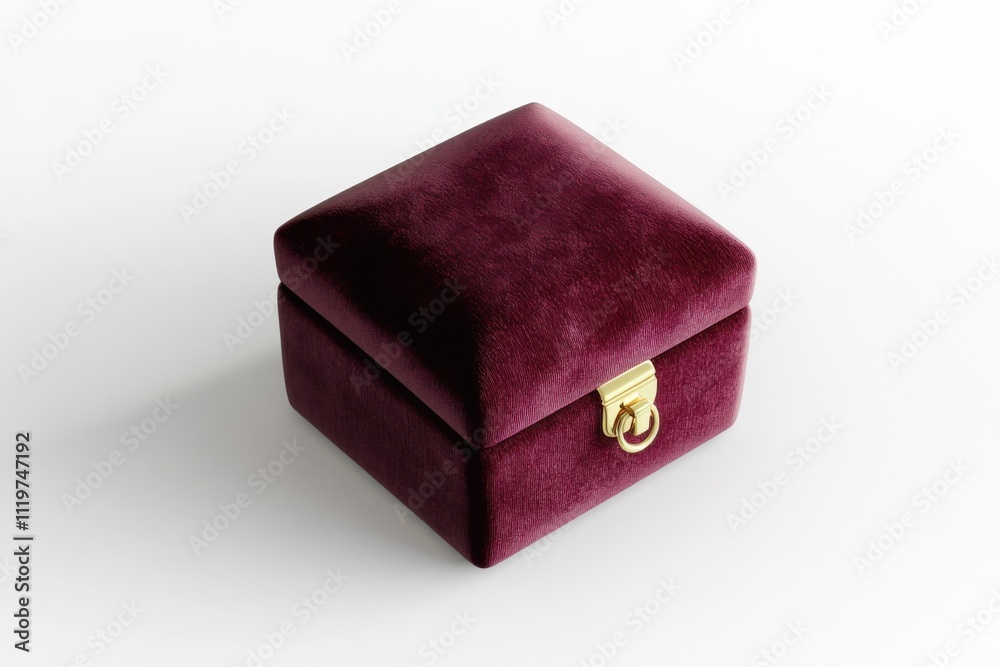 Burgundy Velvet Ring Box with Gold Accents Burgundy Velvet Ring Box with Gold Accents