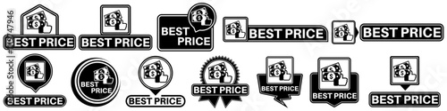 set collections labels best price sign. special price symbol icon design vector illustration
