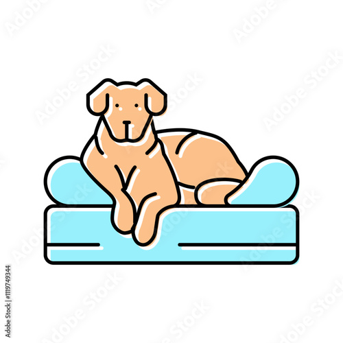 bed dog color icon vector. bed dog sign. isolated symbol illustration