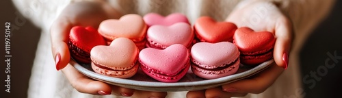 Hands Holding Tray of Heart...