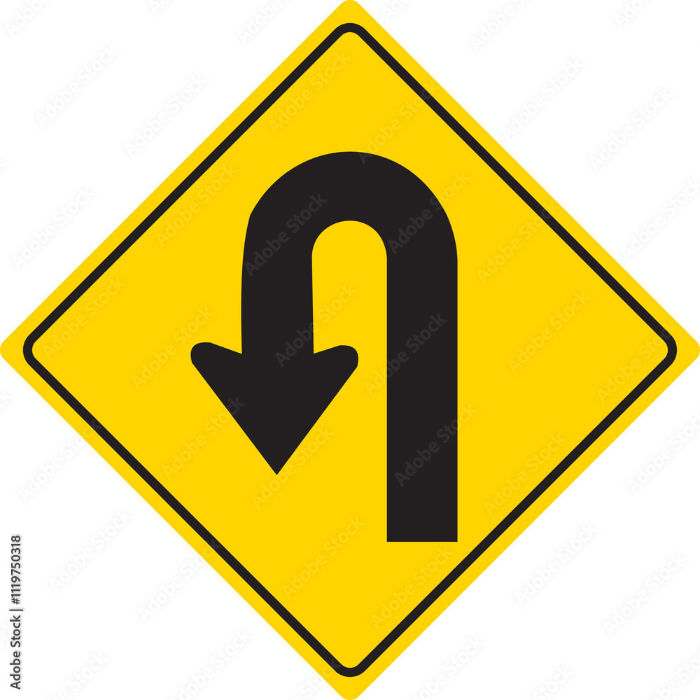U-turn symbol and traffic sign vector illustration U-turn symbol and traffic sign vector illustration
