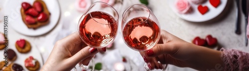 Couple Toasting Glasses of ...