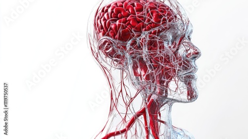 Comprehensive 3D illustration of human lymphatic system, isolated on white background photo