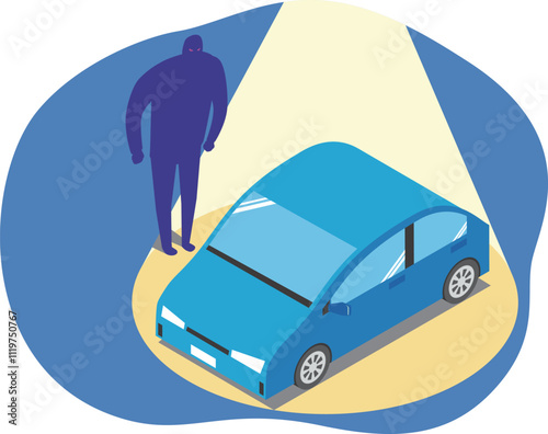 自動車と不審者