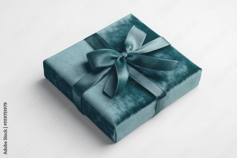 Luxurious Teal Velvet Presentation Box in Crisp Focus Luxurious Teal Velvet Presentation Box in Crisp Focus