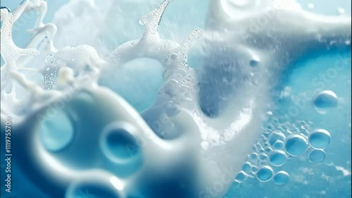 close-up of foam in the bathroom. Selective focus