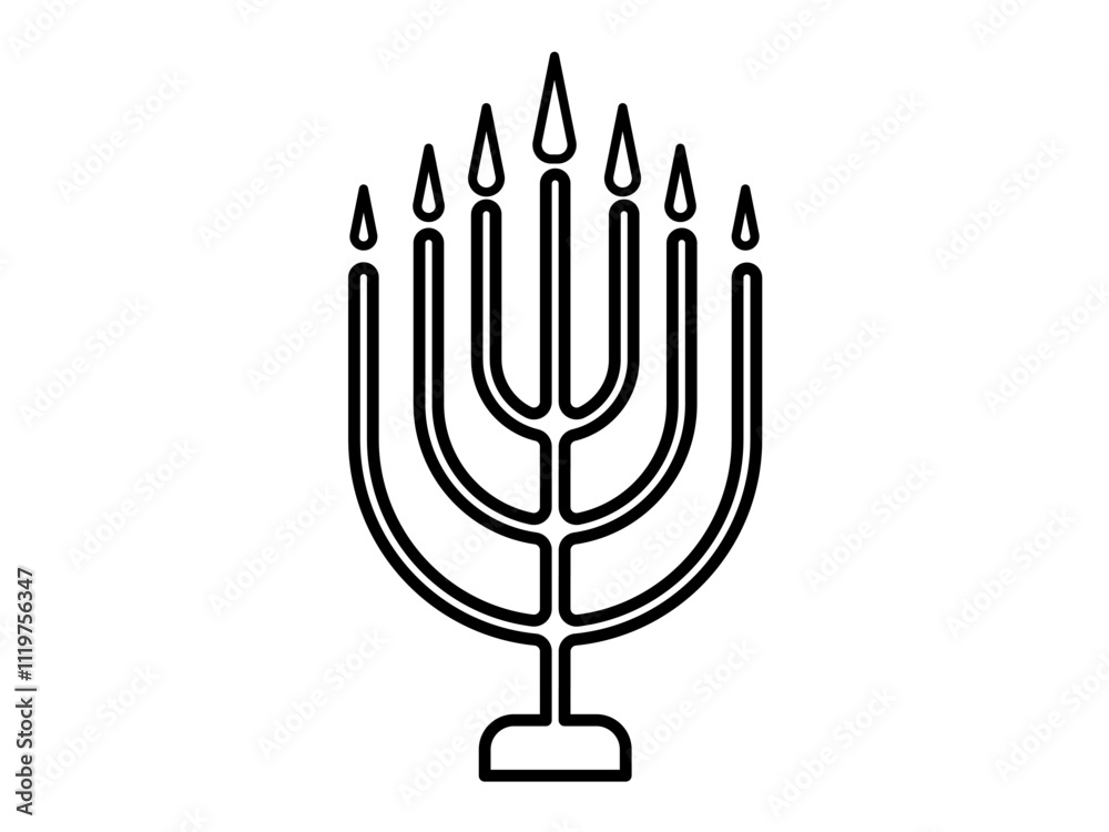 Big menorah icon, flat style pictogram icon for mobile app ui or ux, vector illustration symbol logo design sign, isolated on white Big menorah icon, flat style pictogram icon for mobile app ui or ux, vector illustration symbol logo design sign, isolated on white