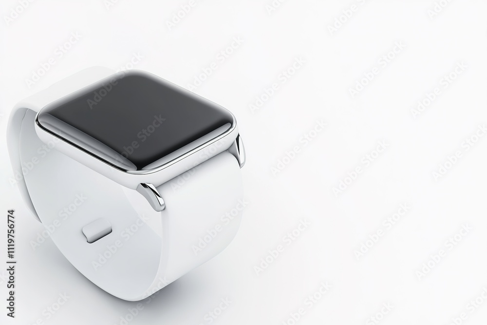 Modern smartwatch on white background, minimalist design