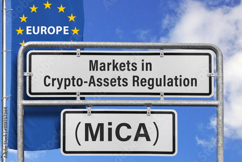 Markets in Crypto-Assets Regulation (MiCA), Europe-Flag, (symbolic image)