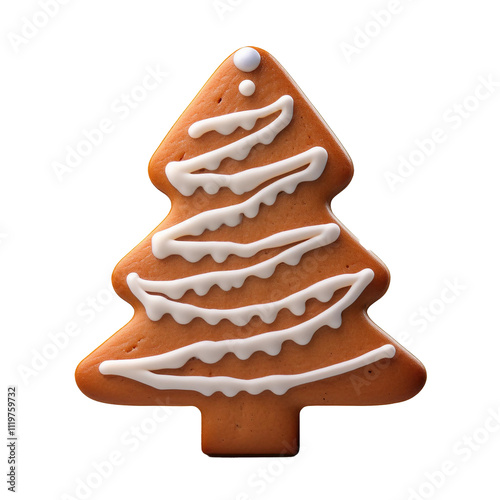 Gingerbread cookie isolated on transparent background