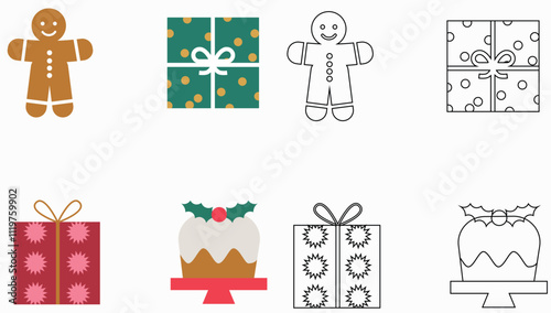 Christmas day celebration vector icon