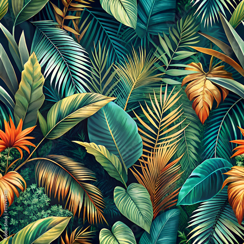 A vibrant tropical leaf pattern perfect for summer designs.