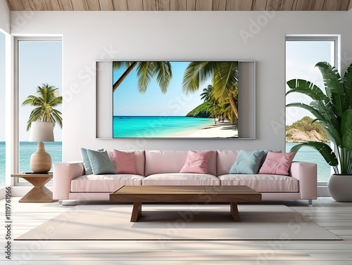 Exceptional Sofa in a living room decorated with brazilian folklore design