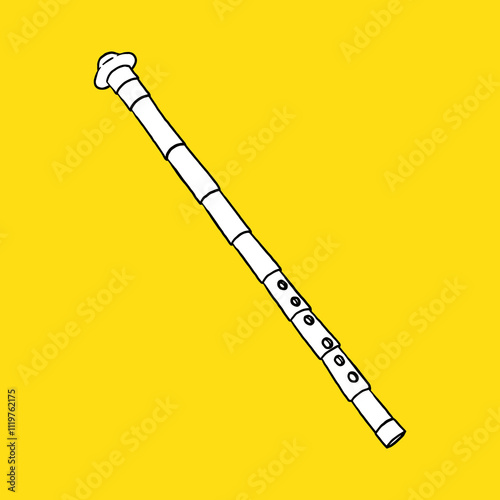 Ney. Oriental Music Instrument. Vector