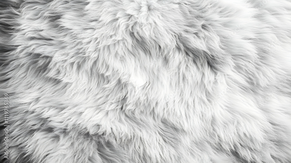 Close-up of fluffy, white sheepskin texture. Close-up of fluffy, white sheepskin texture.