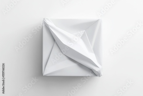 Pure White Origami Gift Box in UHD Isolation