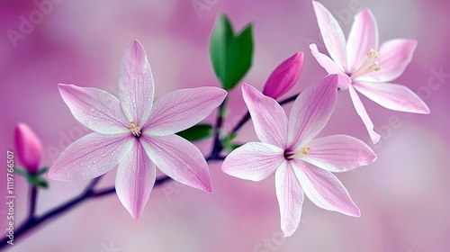 Delicate Pink Flowers with Artistic Background Captured in Full Bloom Showcasing Natural Beauty and Elegance