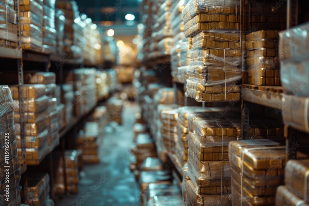 A large warehouse filled with many boxes and storage containers A large warehouse filled with many boxes and storage containers