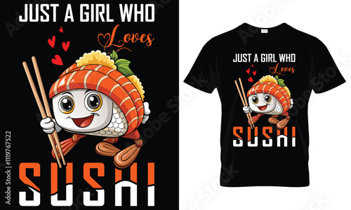 Sushi funny t-shirt design photo