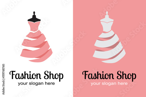 fashion logo design  template. Women dress or clothing logo design