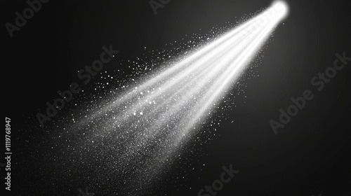 Magical flying particles of light creating a glowing Christmas light effect, with sparkling fairy dust and shimmering particles on a transparent background, perfect for holiday and festive designs photo