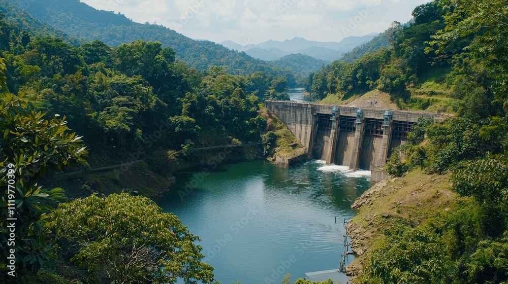 Aerial View of a Hydroelectric Dam Surrounded by Lush Green Forests and Mountains, Captured in High-Resolution Gigapixel Quality, Ideal for Nature and Energy Projects Aerial View of a Hydroelectric Dam Surrounded by Lush Green Forests and Mountains, Captured in High-Resolution Gigapixel Quality, Ideal for Nature and Energy Projects