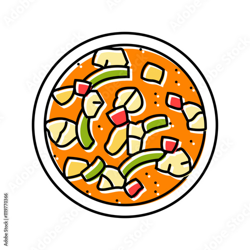 stew fish color icon vector. stew fish sign. isolated symbol illustration