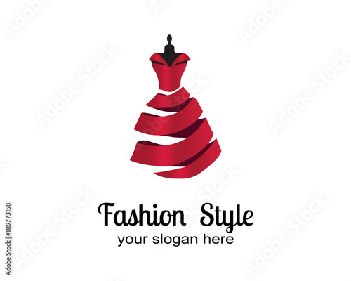  fashion logo design  template. Women dress or clothing logo design