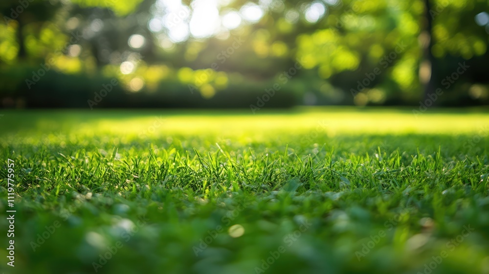 Blurred background of a serene green park with soft bokeh highlights creating a tranquil nature scenery ideal for relaxation themes Blurred background of a serene green park with soft bokeh highlights creating a tranquil nature scenery ideal for relaxation themes