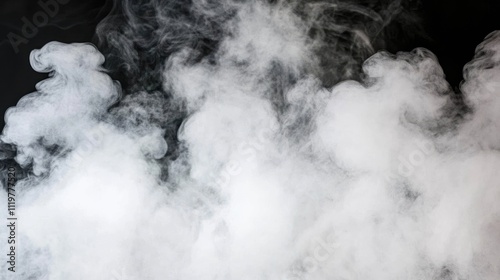 Abstract white smoke swirling on a dark background creating a mysterious and atmospheric texture for design and artistic purposes