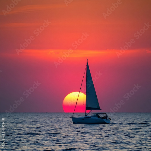 sailboat in the sunset