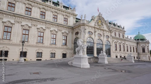 Vienna, Austria - October 11, 2024: Schloss Belvedere in Wien. Beautiful Belvedere castle, Vienna, Austria.