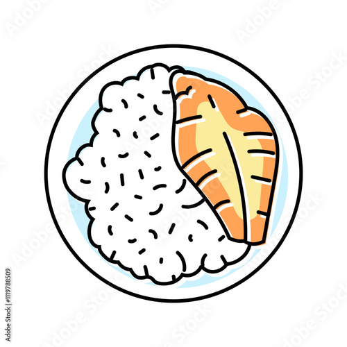 tempura fish color icon vector. tempura fish sign. isolated symbol illustration