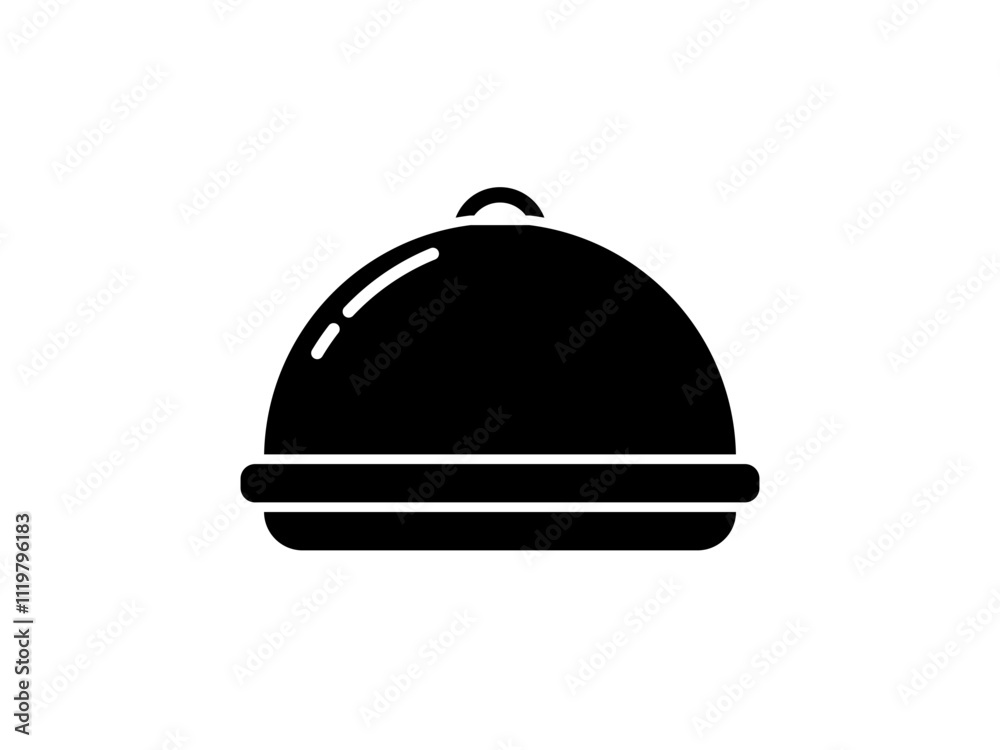 Food serving cover icon, flat style pictogram icon for mobile app ui or ux, vector illustration symbol logo sign design, isolated on white Food serving cover icon, flat style pictogram icon for mobile app ui or ux, vector illustration symbol logo sign design, isolated on white