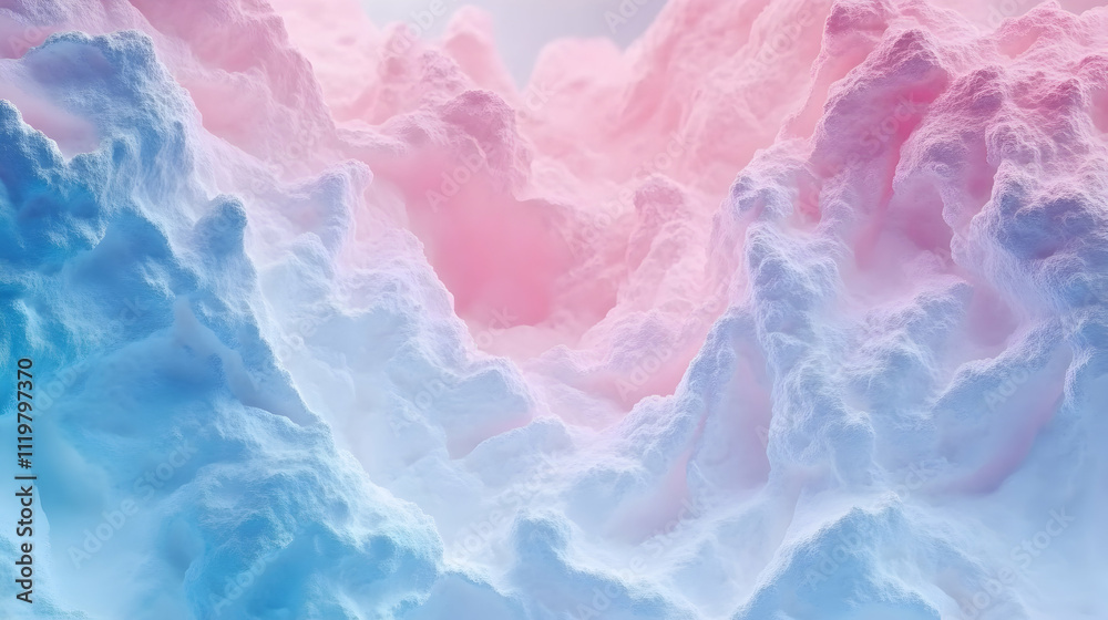Abstract pastel landscape of soft, fluffy clouds in pink and blue hues. Abstract pastel landscape of soft, fluffy clouds in pink and blue hues.