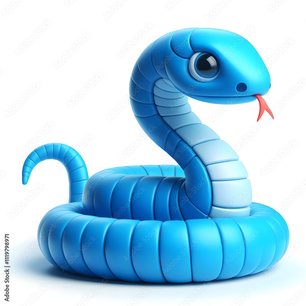 Fototapeta premium 푸른 뱀 3D 캐릭터