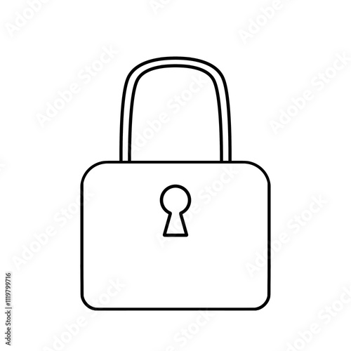 Doodle Icon padlock illustration security key that can be used for sticker, book, mandala, scrapbook, icon, decorative, etc. with aesthetic colorful black color