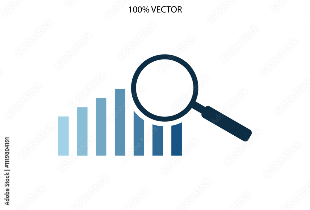 financial chart vector with finder symbol financial chart vector with finder symbol